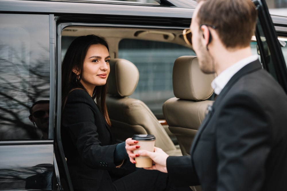 luxury car rental service with a driver 
